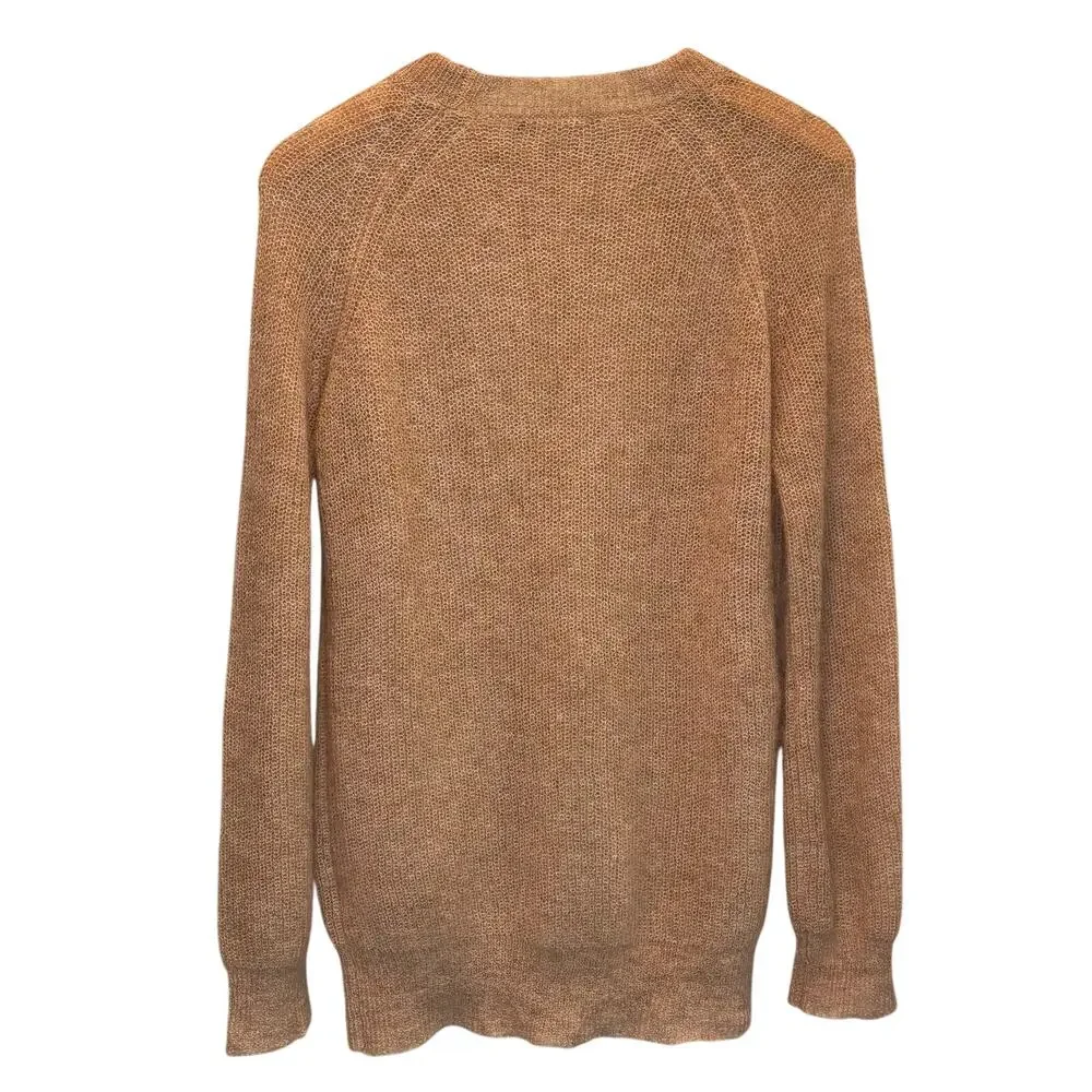 Judith & Charles Bacio Brown Super Kid Mohair Long Length Sweater - size Medium